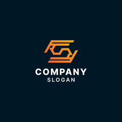 Letter SF FS Simple Monogram Logo