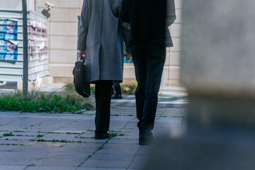 Businesswomen walking in the city