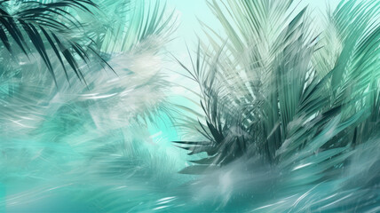 Tropical abstract background in shades of green and turquoise