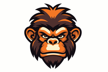 Chimpanzee mascot logo design vector illustration on white background.