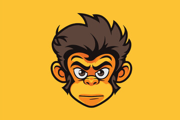 monkey head mascot logo vector icon illustration design. suitable for animal company