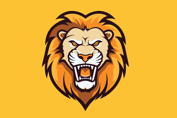 Lion head mascot logo vector illustration. Mascot template for sport team