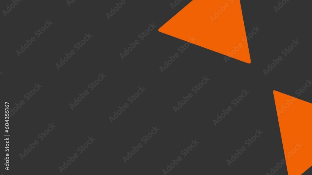 Poster gray-orange abstract background for the intro of appearing triangles.. animation screensaver.