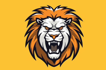 Lion head mascot logo vector illustration. Mascot design template