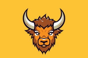 Bison head mascot logo design vector. Wild bison head mascot