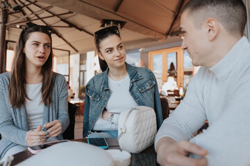 Talking at the cafe