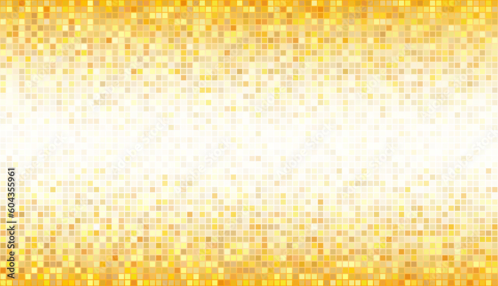Poster abstract gold bottom mosaic with white copy space.