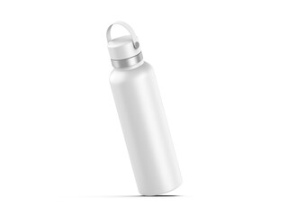 Blank stainless steel double wall workout bottle for branding and mockup, 3d render illustration.