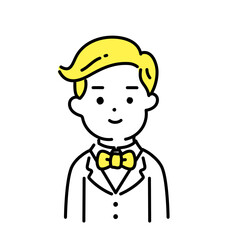 かわいい人物のイラストシリーズ _ 金持ちの男性 _ 笑顔