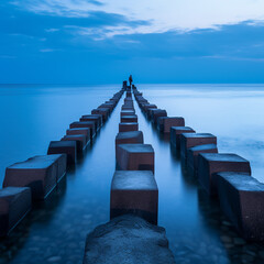 pier in the sea, Generative AI