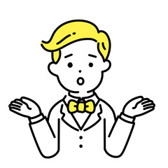 かわいい人物のイラストシリーズ _ 金持ちの男性 _ 困る