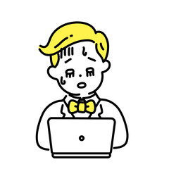 かわいい人物のイラストシリーズ _ 金持ちの男性 _ 疲れた