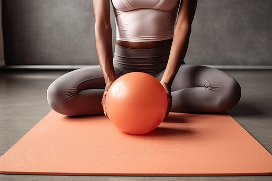 Woman exercise with a ball (Ai generated)