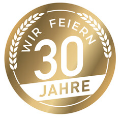 Button Wir feiern 30 Jahre Gold