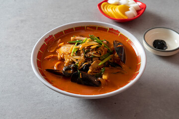 Sweet and Sour Pork black-bean-sauce noodles Chinese-style noodles with vegetables and seafood fried rice Korean food dish