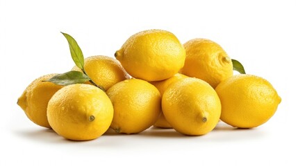 013_Lemons on a white background, Generative AI