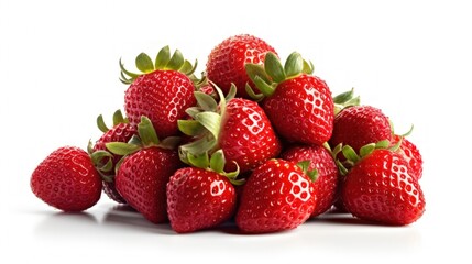 001_Strawberries on a white background, Generative AI