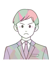 スーツの怒る男性（マルチカラー）