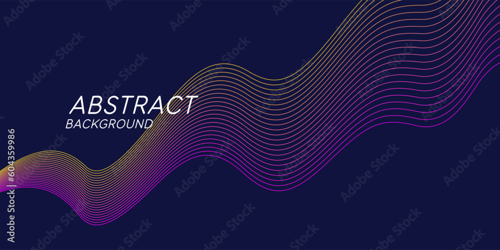 Poster abstract background with dynamic waves. vector illustration.