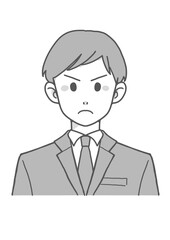スーツの怒る男性（グレー）