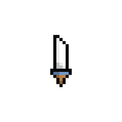 sword icon pixel art style use black outline good for your project and game asset.