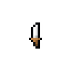 sword icon pixel art style use black outline good for your project and game asset.