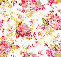 textile and digital pattern flowers design