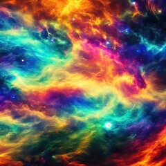 Obraz na płótnie Canvas Rainbow Cosmos: Captivating Colors of Nebulas Unveiled - Generative AI 43