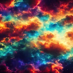 Fototapeta na wymiar Rainbow Cosmos: Captivating Colors of Nebulas Unveiled - Generative AI 9