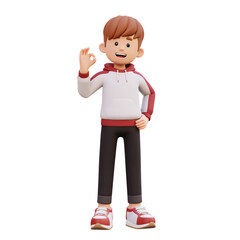 Fototapeta premium 3d male character give ok sign