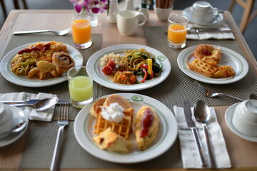 A scene of buffet at the resort hotel