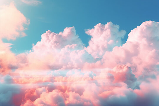 Beautiful pink clouds on the sky.