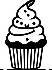 Cupcake | Minimalist and Simple Silhouette - Vector illustration