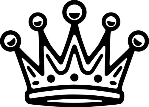 Crown - Black and White Isolated Icon - Vector illustration