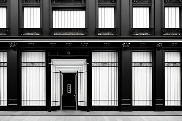 Minimalistic Luxury: A Boutique Facade with Copy Space. AI Generated.
