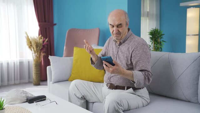 Grumpy old man who can't use the phone.