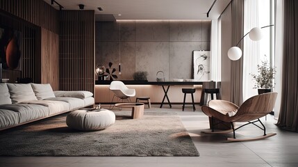 modern interior design - generative AI