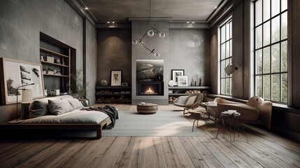 modern interior design - generative AI