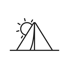 Summer camp outline icon. Tourist tent symbol vector illustration in trendy style. Editable graphic resources for many purposes.