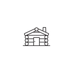cabin icon, wood house, Log cabin symbol for app web logo banner - SVG File