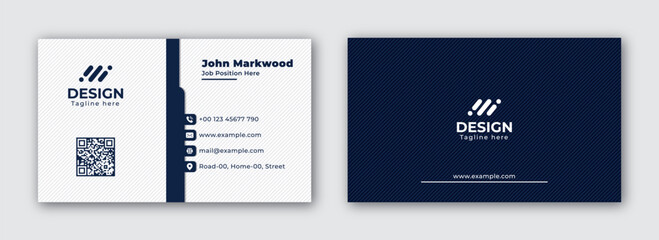 business card double-sided creative template. landscape orientation. Vector illustration