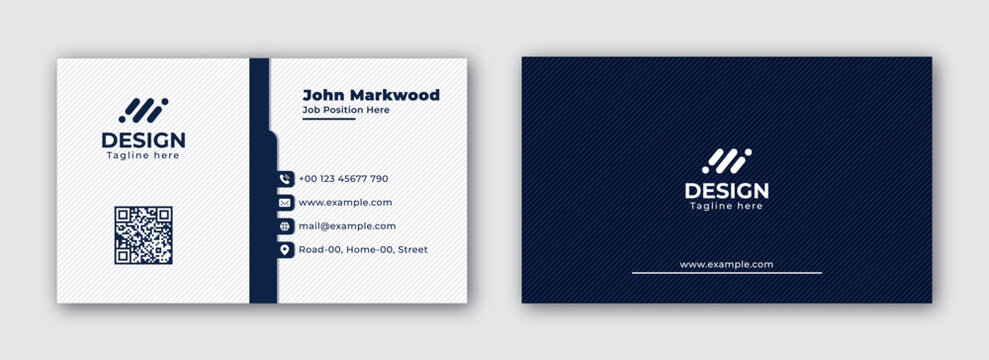 business card double-sided creative template. landscape orientation. Vector illustration