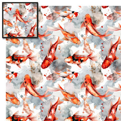 Obraz na płótnie Canvas Red fish pot wallpaper 