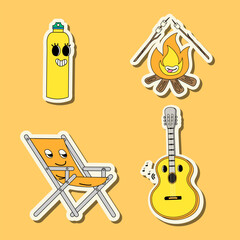 Outdoor adventures, y2k style stickers