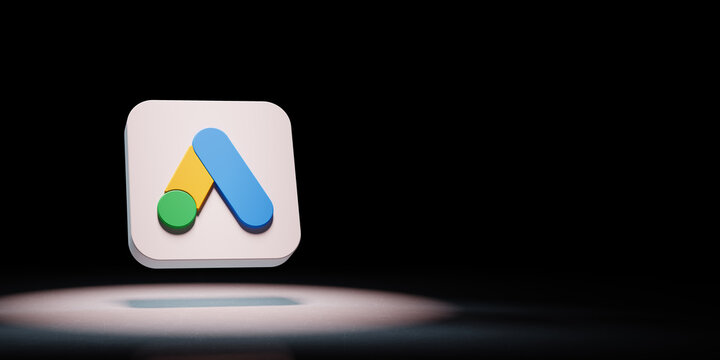 Google Ads App Icon Spotlighted on Black Background