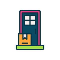 door delivery icon for your website, mobile, presentation, and logo design.