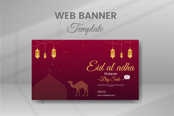 Eid Festival Web Banner Template Background Design