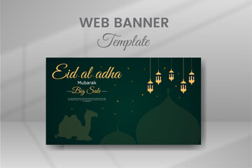 Eid Festival Web Banner Template Background Design
