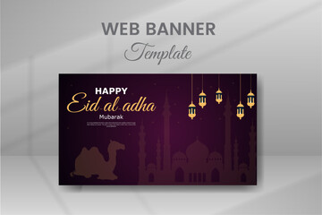 Eid Festival Web Banner Template Background Design