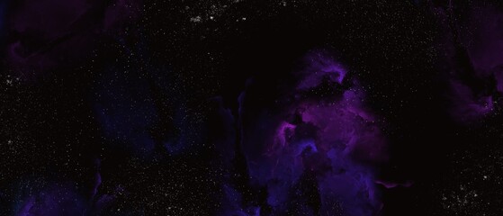 Nebula night starry sky in rainbow colors. Space background with realistic nebula and shining stars. - obrazy, fototapety, plakaty